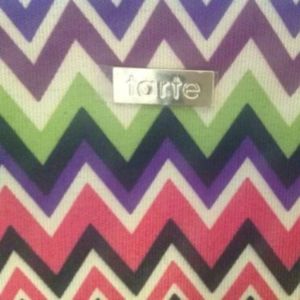 tarte Multi-Color Zigzag print Cosmetics Bag (makeup bag) - Brand New!